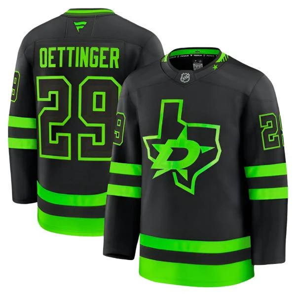 Men's Dallas Stars #29 Jake Oettinger Franatics Bkack 3RD Stitched Hockey Jersey