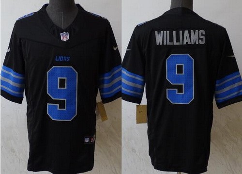 Men's Detroit Lions #9 Jameson Williams Limited Black FUSE Vapor Jersey