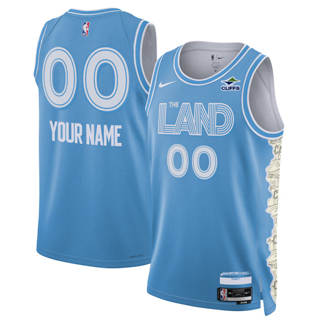 Youth Cleveland Cavaliers Active Player Custom Light Blue 2024-25 City Edition Stitched Jersey