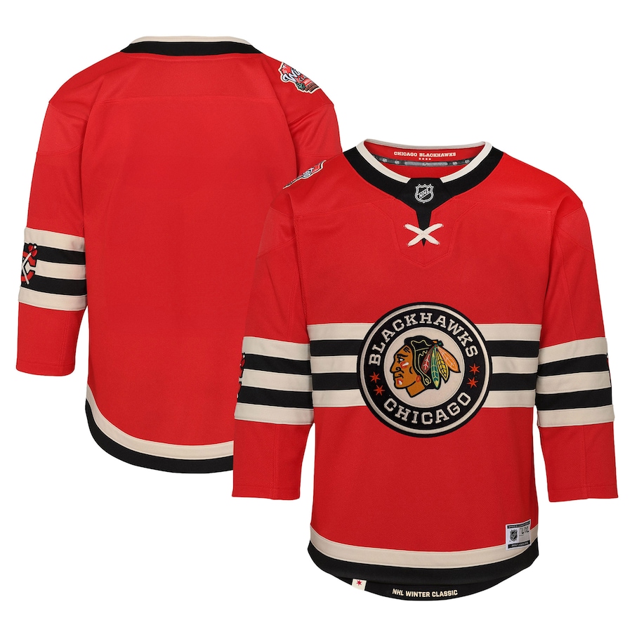 Youth Chicago Blackhawks 2025 NHL Winter Classic Premier Jersey - Red