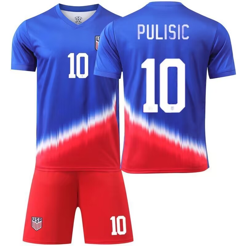 Youth American Team #10 Christian Pulisic 2024-25 Away Soccer Jersey Suit