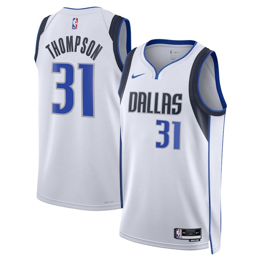 Men's Dallas Mavericks #31 Klay Thompson White 2024 Icon Edition Stitched Basketball Jersey