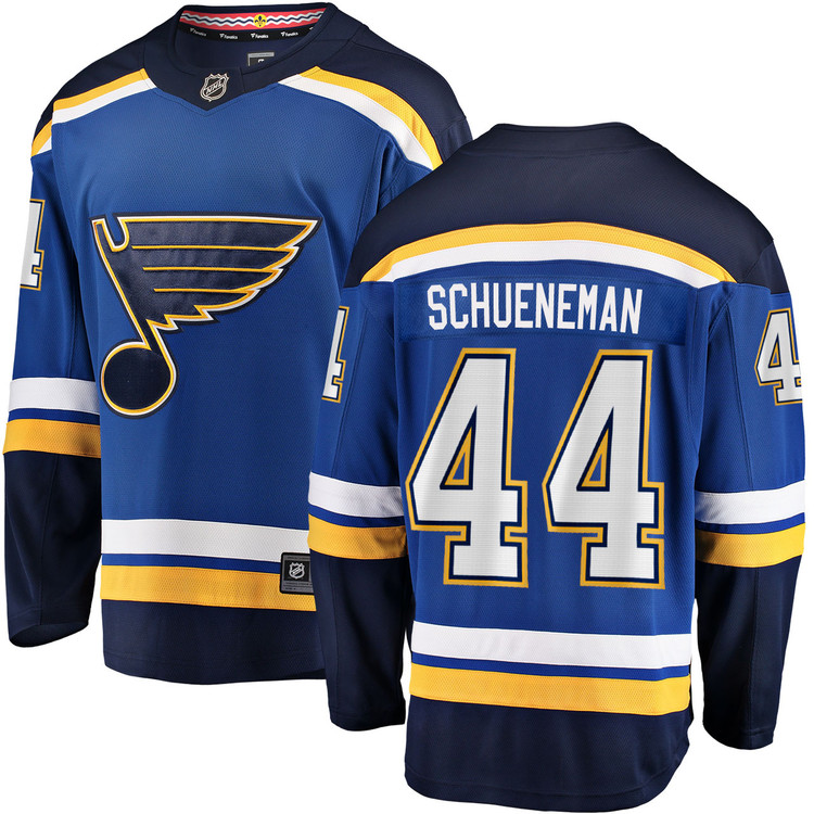 Men's #44 Corey Schueneman St. Louis Blues Home Royal Breakaway NHL NHL Jersey by Fanatics