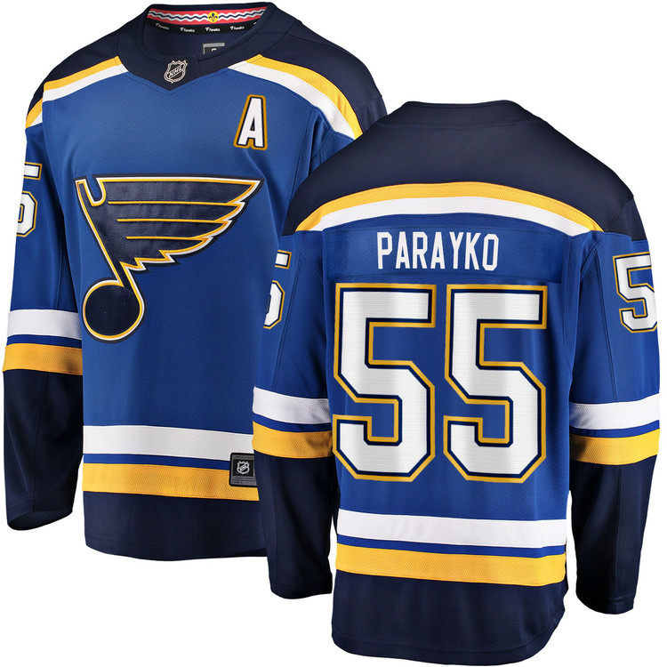 Men's #55 Colton Parayko St. Louis Blues Home Royal Breakaway NHL Jersey by Fanatics