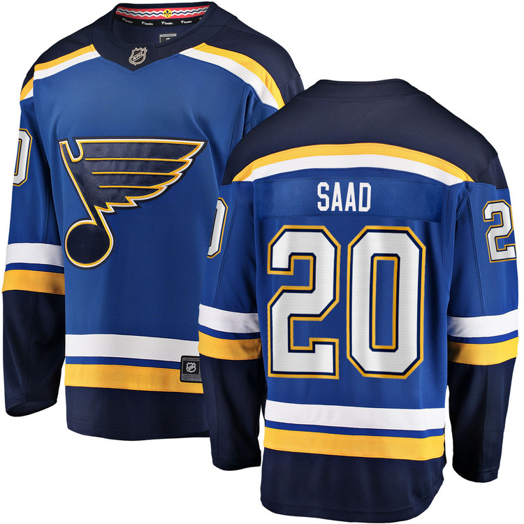 Men's #20 Brandon Saad St. Louis Blues Home Royal Breakaway NHL Jersey by Fanatics