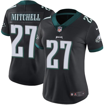 Women's Philadelphia Eagles #27 Quinyon Mitchell Vapor Limited Black Nike Stitched NFL Jersey