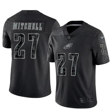 Men's Philadelphia Eagles #27 Quinyon Mitchell Vapor Limited Reflective Black Nike Stitched NFL Jersey