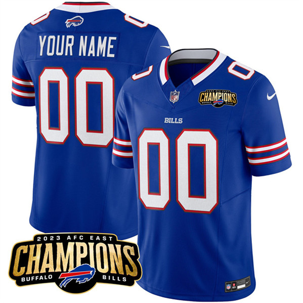 Men's Buffalo Bills Active Player Custom Blue 2023 F.U.S.E. AFC East Champions Ptach Football Stitched Jersey