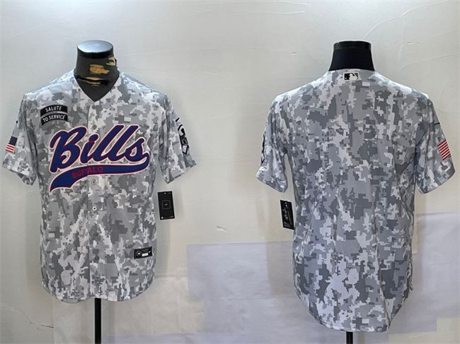 Men's Buffalo Bills Blank 2024 Arctic Camo Salute to Service Stitched Baseball Jersey