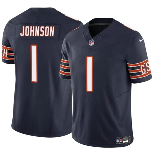 Men's Chicago Bears #1 Jaylon Johnson Navy 2024 F.U.S.E. Vapor Stitched Football Jersey