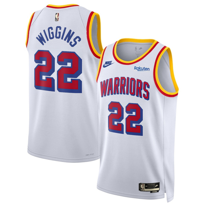 Men's Golden State Warriors #22 Andrew Wiggins White 2024_25 Classic Edition Stitched Basketball Jersey