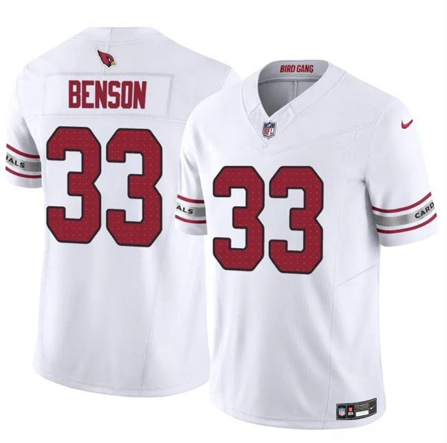 Men's Arizona Cardinals #33 Trey Benson White 2024 F.U.S.E. Vapor Untouchable Limited Stitched Jersey