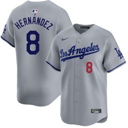 Men's Enrique Hernández Los Angeles Dodgers Nike Road Greay Limited Jersey