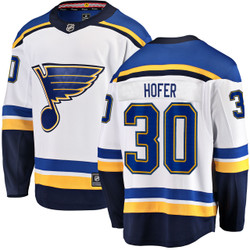 Men's Fanatics Joel Hofer St. Louis Blues Away Breakaway Jersey