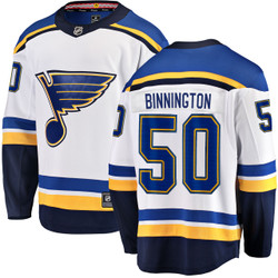 Men's Fanatics Jordan Binnington St. Louis Blues Away Breakaway Jersey