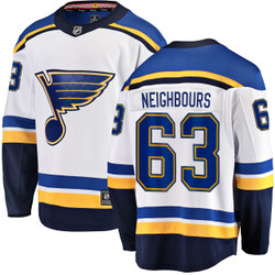 Men's Fanatics Jake Neighbours St. Louis Blues Away Breakaway Jersey