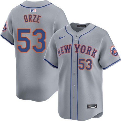 Men's Nike Eric Orze New York Mets Road Grey Limited Jersey