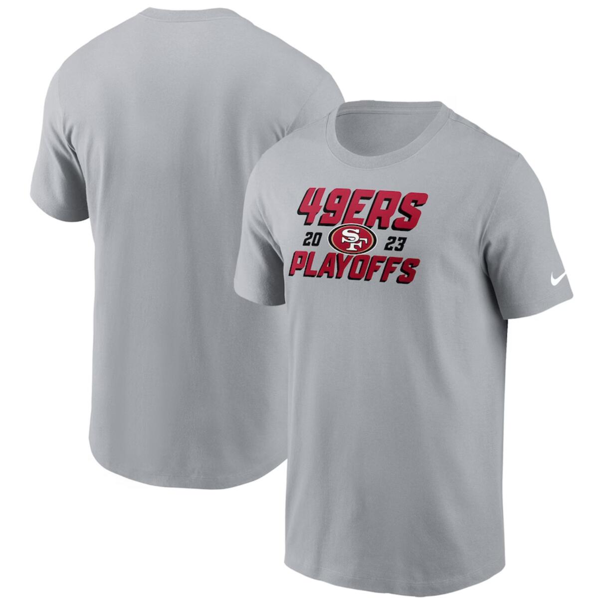 Men's San Francisco 49ers Gray 2023 Playoffs Iconic T-Shirt