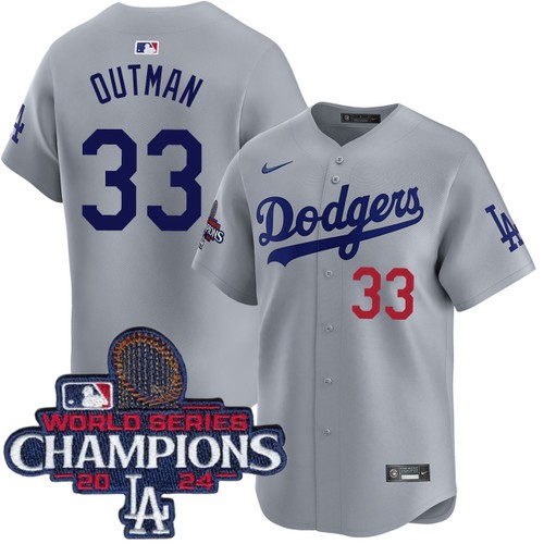 Men's James Outman Los Angeles Dodgers Nike Alternate Road Grey Limited World Series Champions Jersey