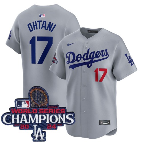 Men's Shohei Ohtani Los Angeles Dodgers Nike Alternate Road Grey Limited World Series Champions Jersey