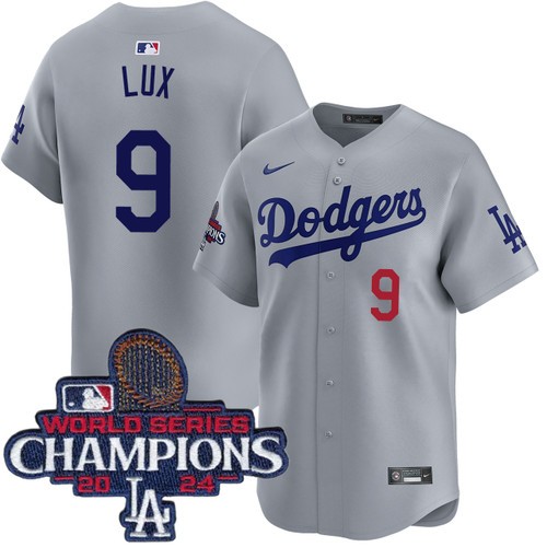 Men's Gavin Lux Los Angeles Dodgers Nike Alternate Road Grey Limited World Series Champions Jersey