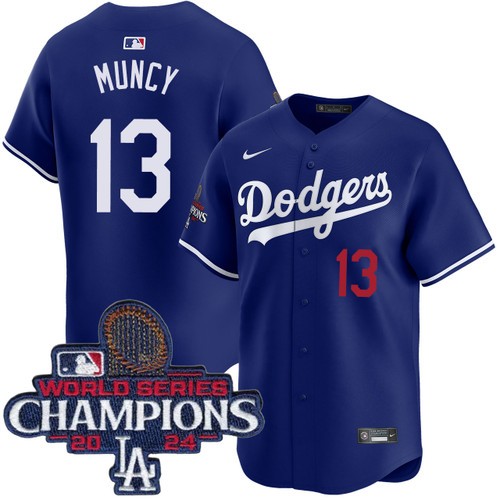 Men's Max Muncy Los Angeles Dodgers Nike Alternate Royal Limited World Series Champions Jersey