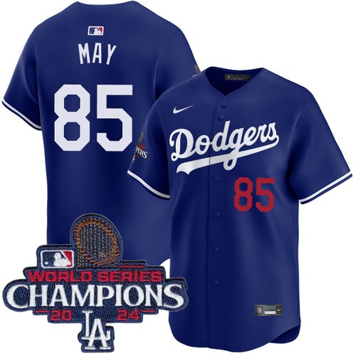 Men's Dustin May Los Angeles Dodgers Nike Alternate Royal Limited World Series Champions Jersey