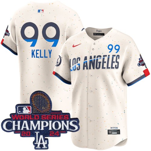 Men's Joe Kelly Los Angeles Dodgers Nike City Connect Cream Limited World Series Champions Jersey