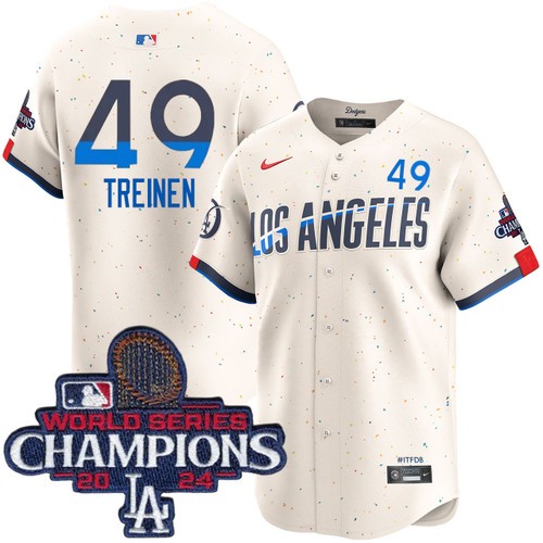 Men's Blake Treinen Los Angeles Dodgers Nike City Connect Cream Limited World Series Champions Jersey