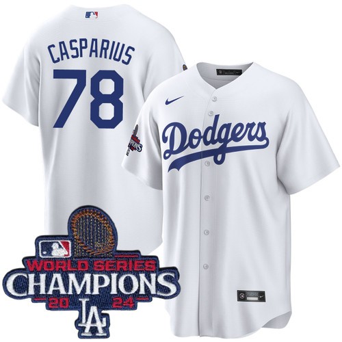 Youth Ben Casparius Los Angeles Dodgers Nike Home White World Series Champions Jersey