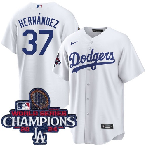 Youth Teoscar Hernandez Los Angeles Dodgers Nike Home White World Series Champions Jersey