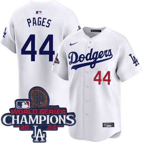 Youth Andy Pages Los Angeles Dodgers Nike Home White Limited World Series Champions Jersey