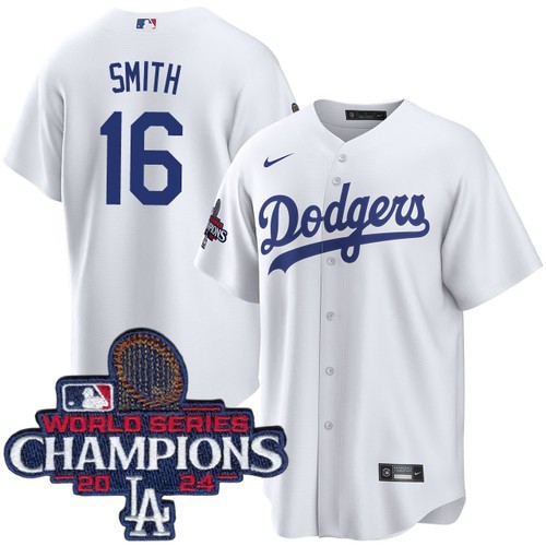 Youth Will Smith Los Angeles Dodgers Nike Home White World Series Champions Jersey