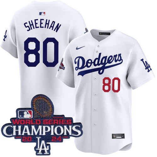 Youth Emmet Sheehan Los Angeles Dodgers Nike Home White Limited World Series Champions Jersey