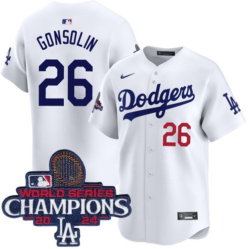 Youth Tony Gonsolin Los Angeles Dodgers Nike Home White Limited World Series Champions Jersey