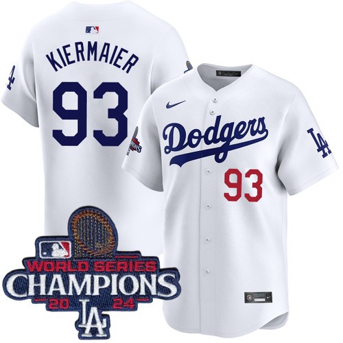 Youth Kevin Kiermaier Los Angeles Dodgers Nike Home White Limited World Series Champions Jersey