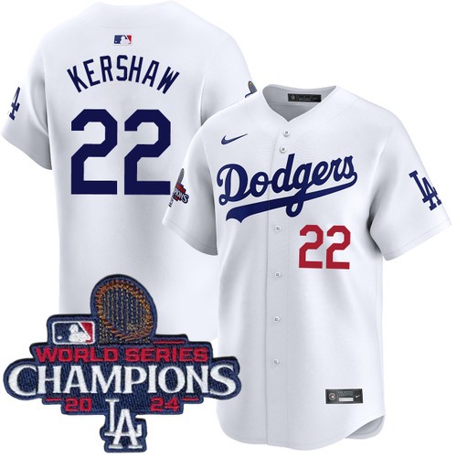 Youth Clayton Kershaw Los Angeles Dodgers Nike Home White Limited World Series Champions Jersey