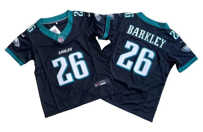 Youth Philadelphia Eagles #26 Saquon Barkley Black 2023 F.U.S.E Vapor Untouchable Limited Stitched Football Jersey