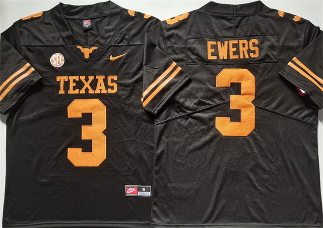 Men's Tennessee Vols #3 Quinn Ewers Black Stitched Jersey