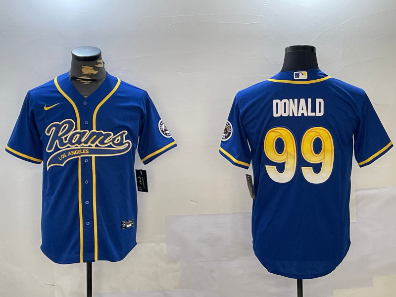 Men's Los Angeles Rams #99 Royal Cool Base Stitched Baseball Jerseys