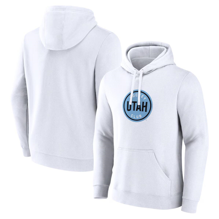 Men's Utah Hockey Club White Draft Logo Pullover Hoodie