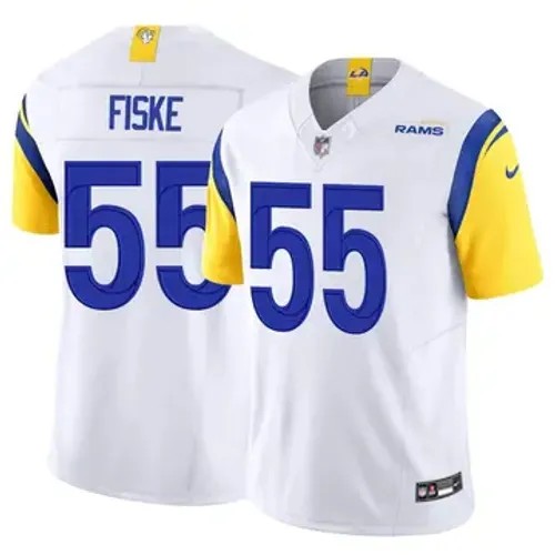 Men's Los Angeles Rams #55 Braden Fiske Vapor F.U.S.E. Limited Alternate White Stitched Football Jersey