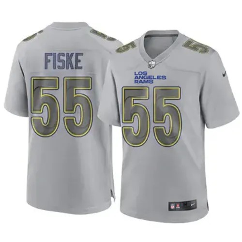 Men's Los Angeles Rams #55 Braden Fiske Atmosphere Fashion Limited Gray Stitched Football Jersey