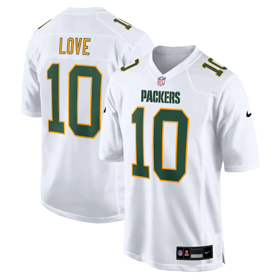 Men's Green Bay Packers #10 Jordan Love White Nike Fashion Game Football Stitched Jersey