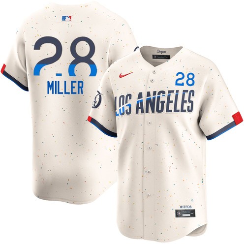 Men's Bobby Miller Los Angeles Dodgers Nike Cream 2024 City Connect Limited Stitched MLB Jersey