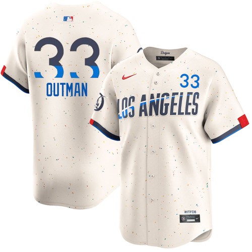 Men's James Outman Los Angeles Dodgers Nike Cream 2024 City Connect Limited Stitched MLB Jersey