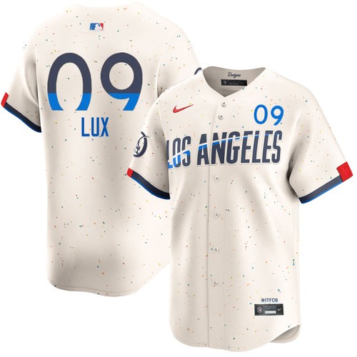 Men's Gavin Lux Los Angeles Dodgers Nike Cream 2024 City Connect Limited Stitched MLB Jersey