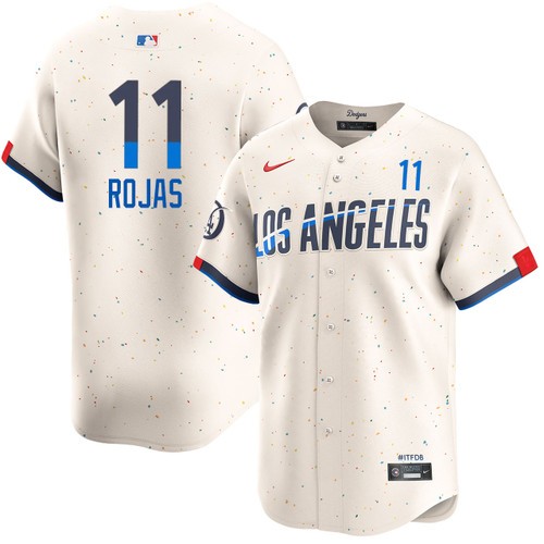 Men's Miguel Rojas Los Angeles Dodgers Nike Cream 2024 City Connect Limited Stitched MLB Jersey