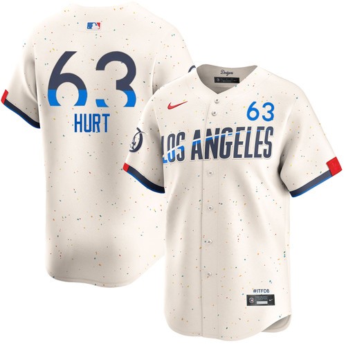 Men's Kyle Hurt Los Angeles Dodgers Nike Cream 2024 City Connect Limited Stitched MLB Jersey