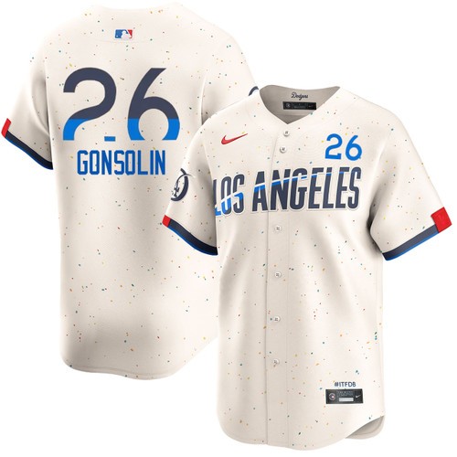 Men's Tony Gonsolin Los Angeles Dodgers Nike Cream 2024 City Connect Limited Stitched MLB Jersey